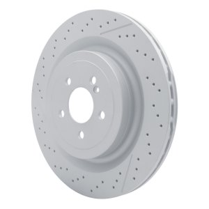 Mercedes-Benz SL63 AMG Brake Rotor (1) - Rear - R1 Concepts - Drilled & Slotted GeoSPEC Coated - `13-`23